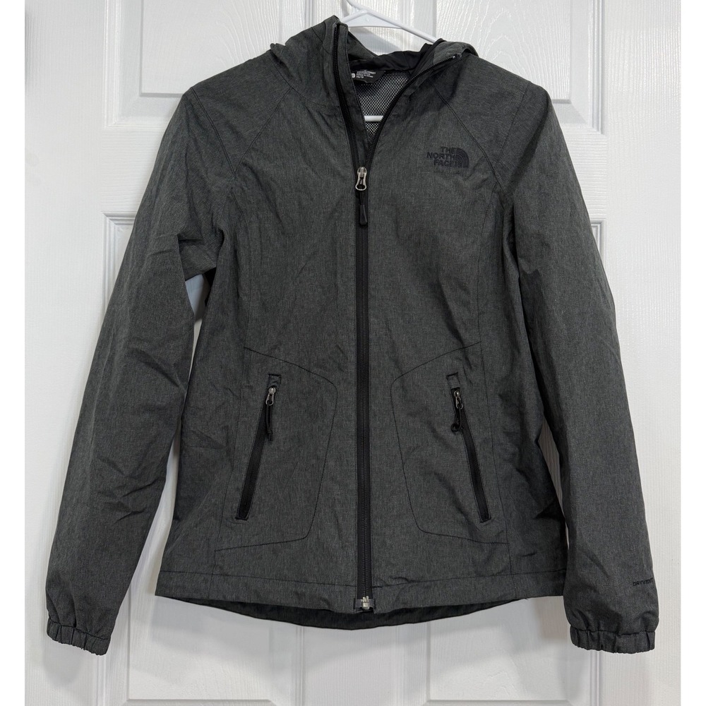 The North Face Womens DryVent Rain Jacket Gray Heather XS Hooded Full Zip